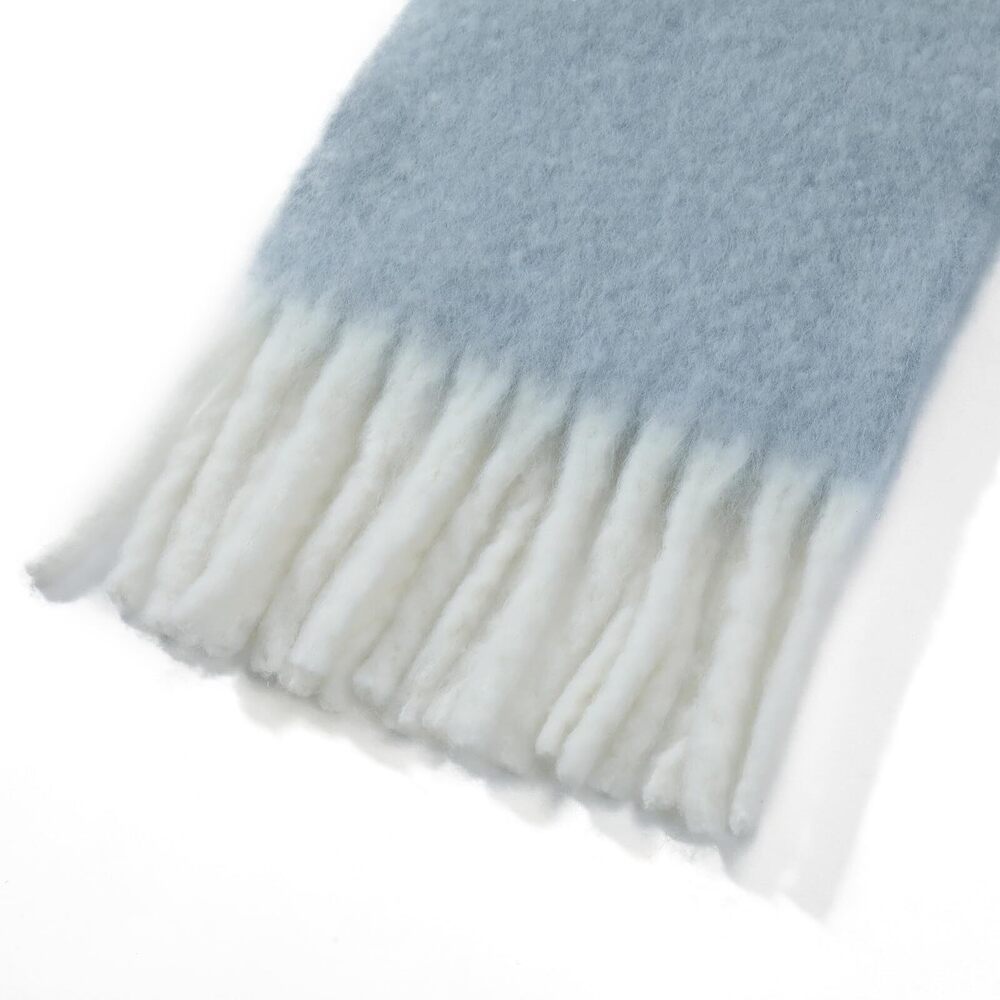 Womens Scarf Winter Solid Wool Blend Blanket Long… - image 6